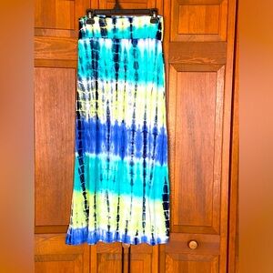 BCX Multicolor Tie-Dye Boho Maxi Skirt